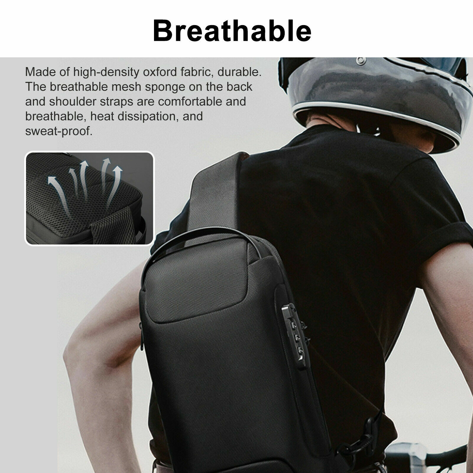 Men’s Backpack Waterproof Anti-theft Sling Bag Chest Shoulder Cross body Pouch