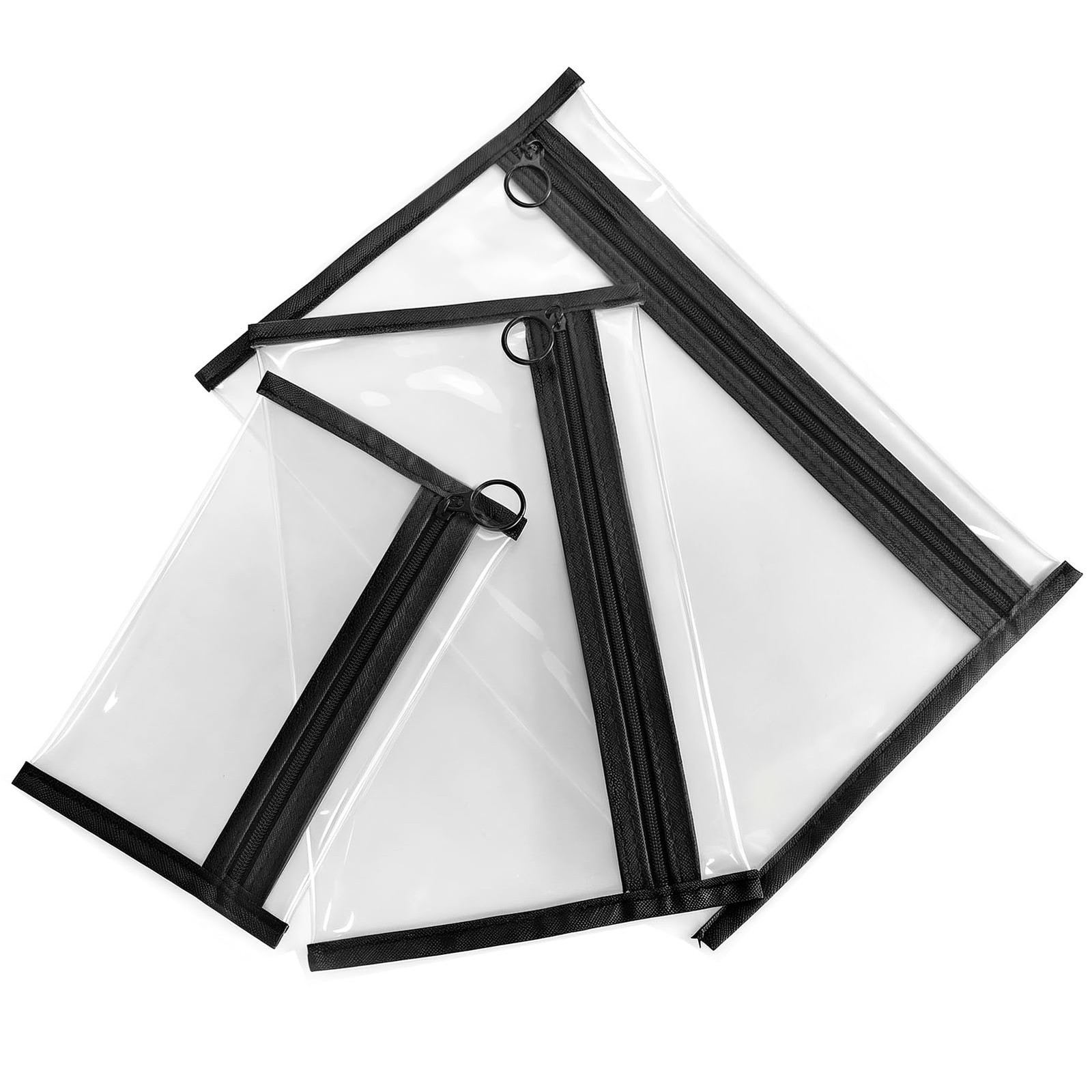 LMBTNCG Clear Toiletry Bags with 11.3 x 7.8 inches, With Black Trim