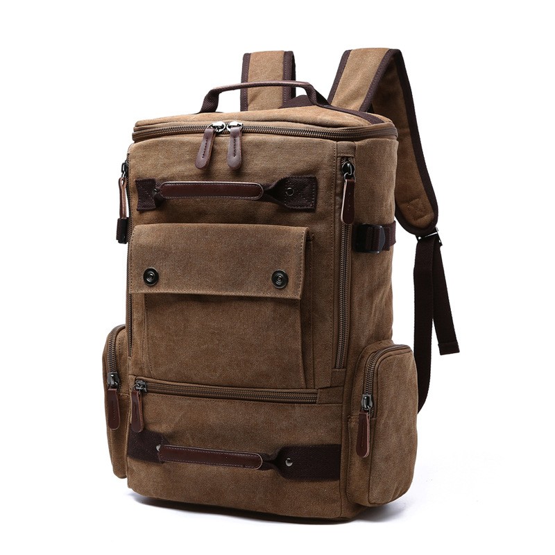 Men Women Canvas Backpack Satchel Travel Rucksack Hiking Camping Vintage Bag