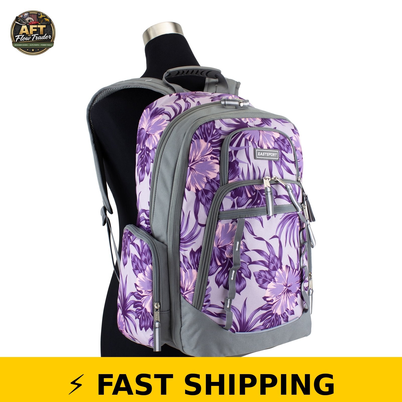 Eastsport Expandable Recycled Backpack – Hibiscus Edge