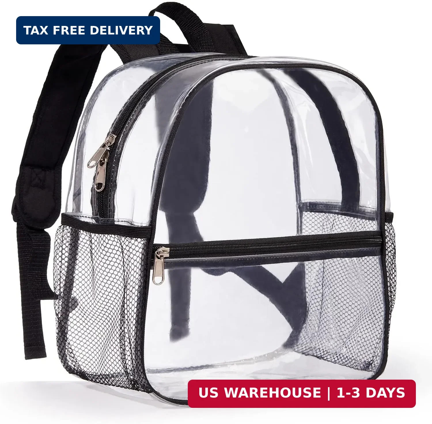 ZJIE Clear Mini Backpack 12x12x6 Stadium Approved Clear Backpacks Transparent Ba
