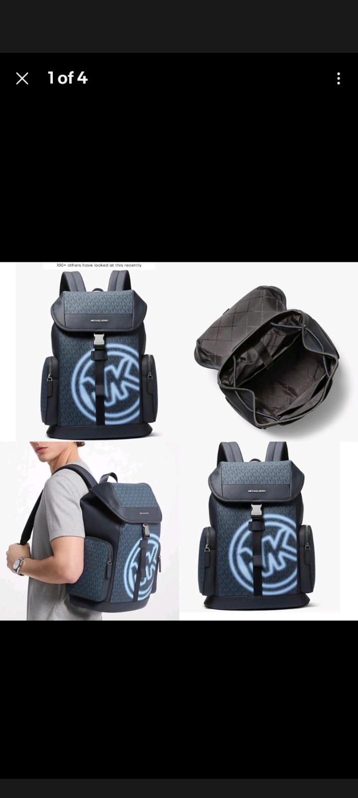 Michael Kors Cooper Men Embellished Signature Logo City Backpack