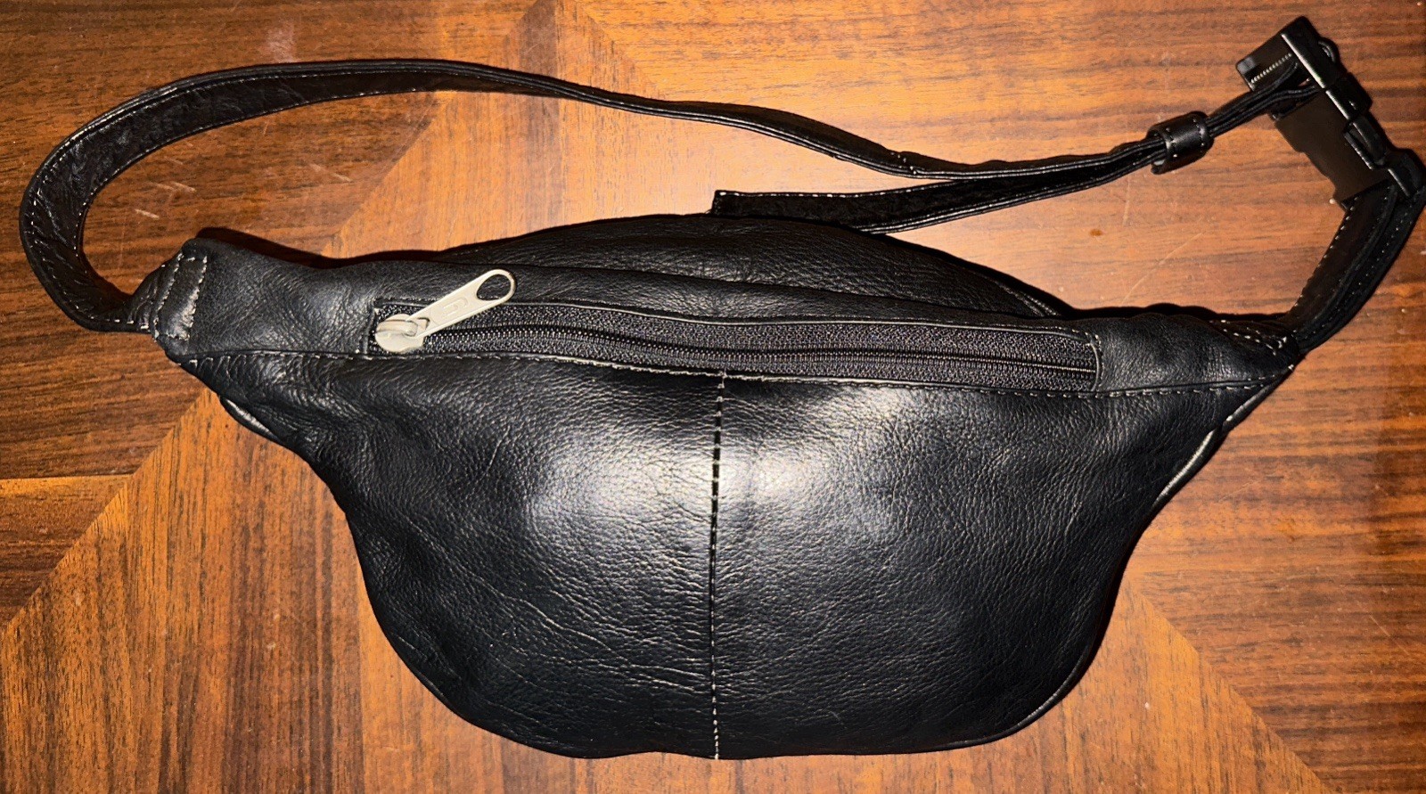 soft black leather fanny waist pack
