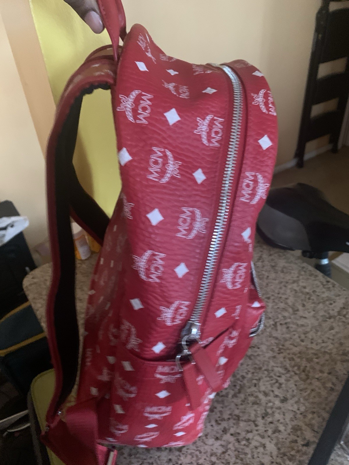 MCM Red & White bookbag for men
