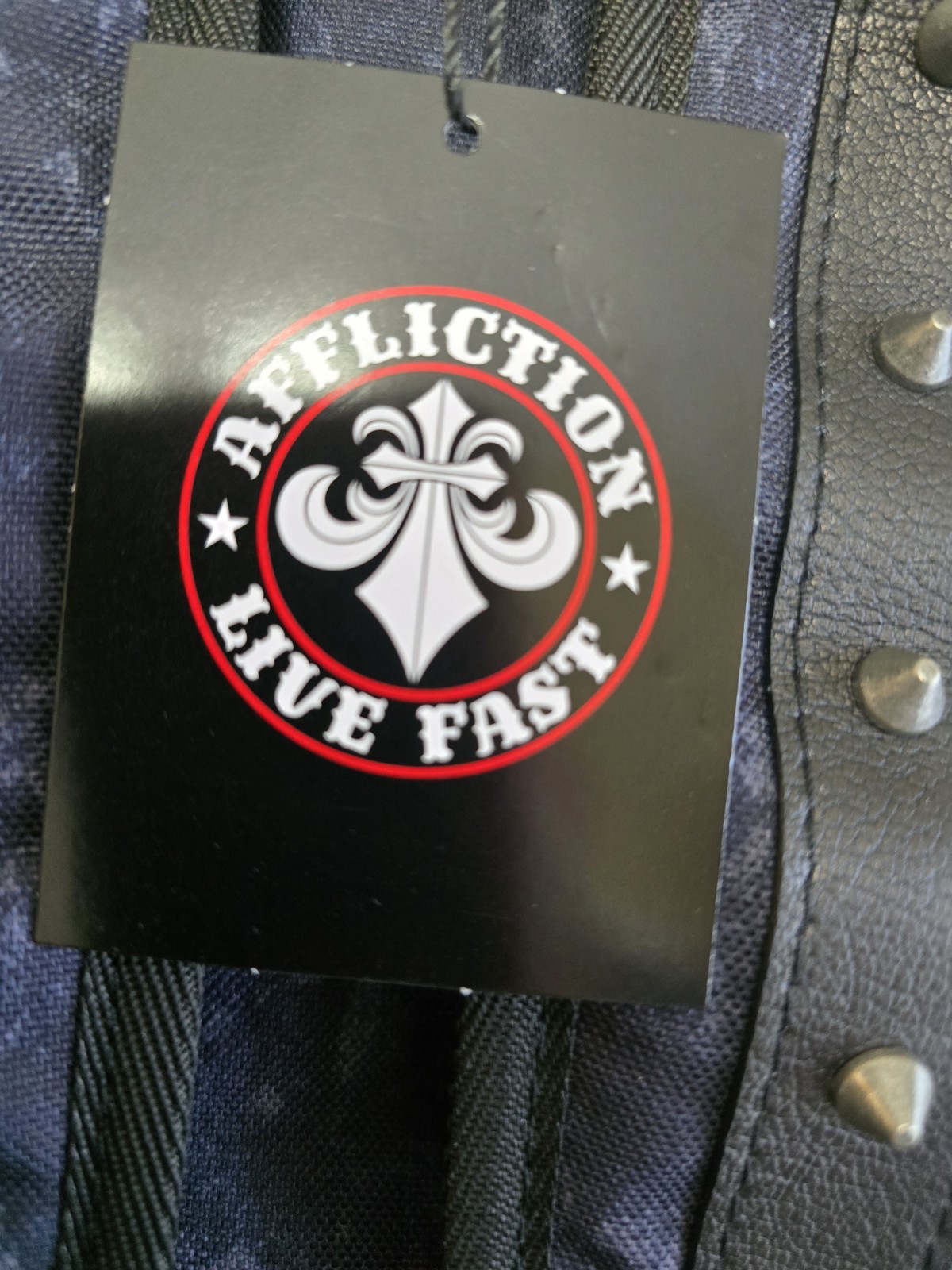 $69…Affliction Live Fast Backpack Black. Medium, Studded/Faux Leather.