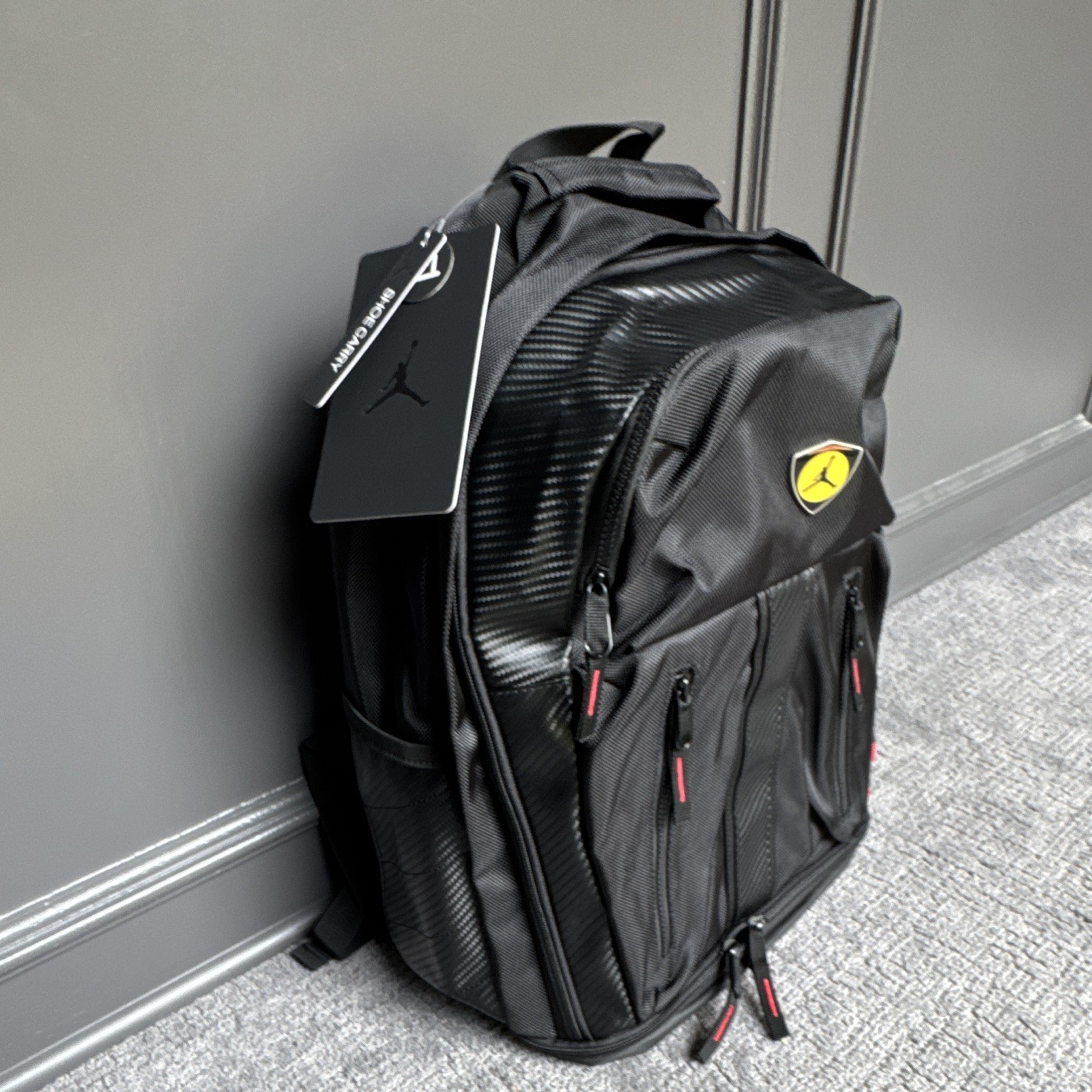 Air Jordan Moto Jordan 14 Backpack BRED Black Red Size L RARE [9A0618-023]