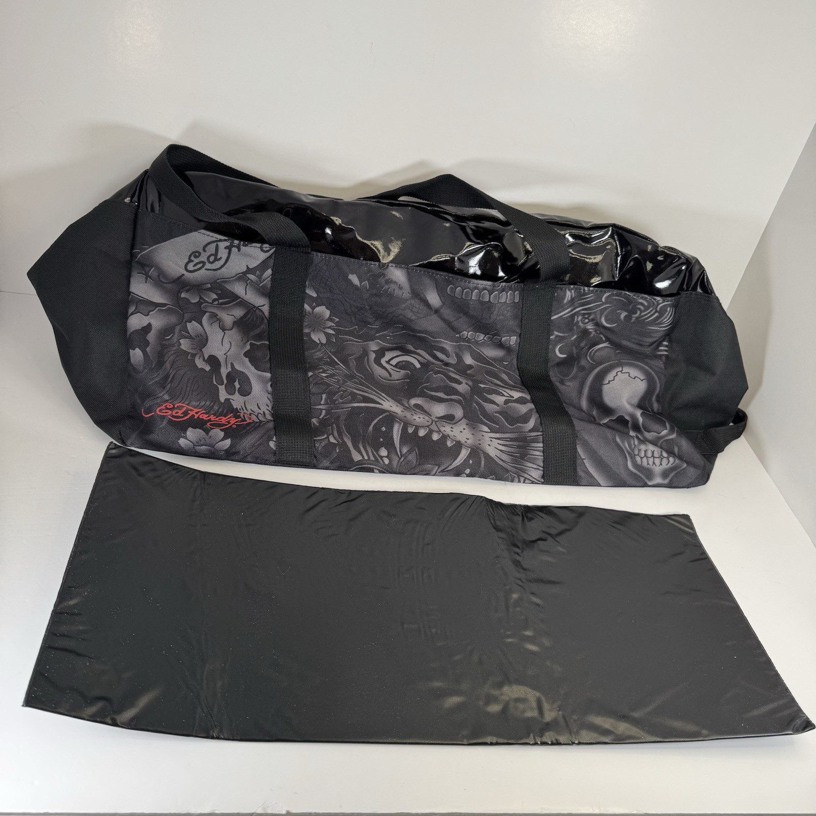 Ed Hardy Christian Audigier Skulls Tiger Head Travel Weekender Duffle Gym Bag