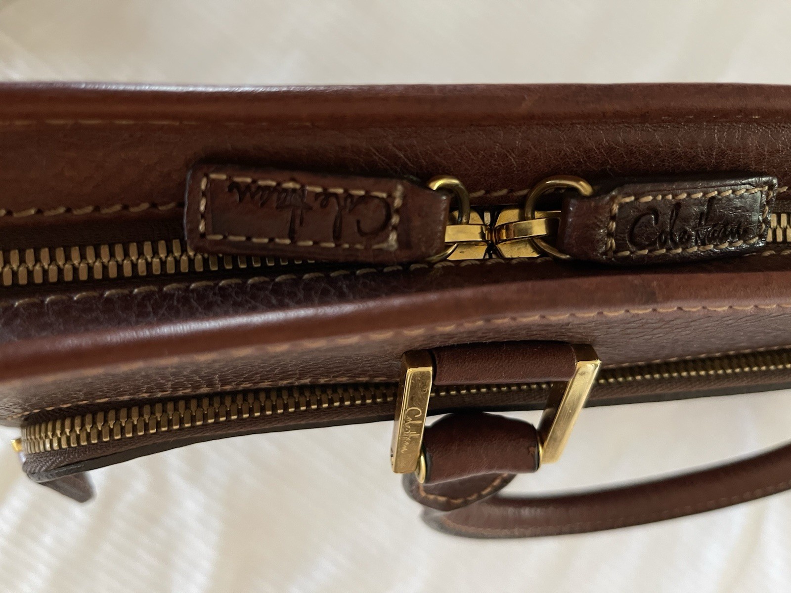 Cole Haan Collection Special Edition Drop Handle Laptop Clutch,saddle Tan, Mens