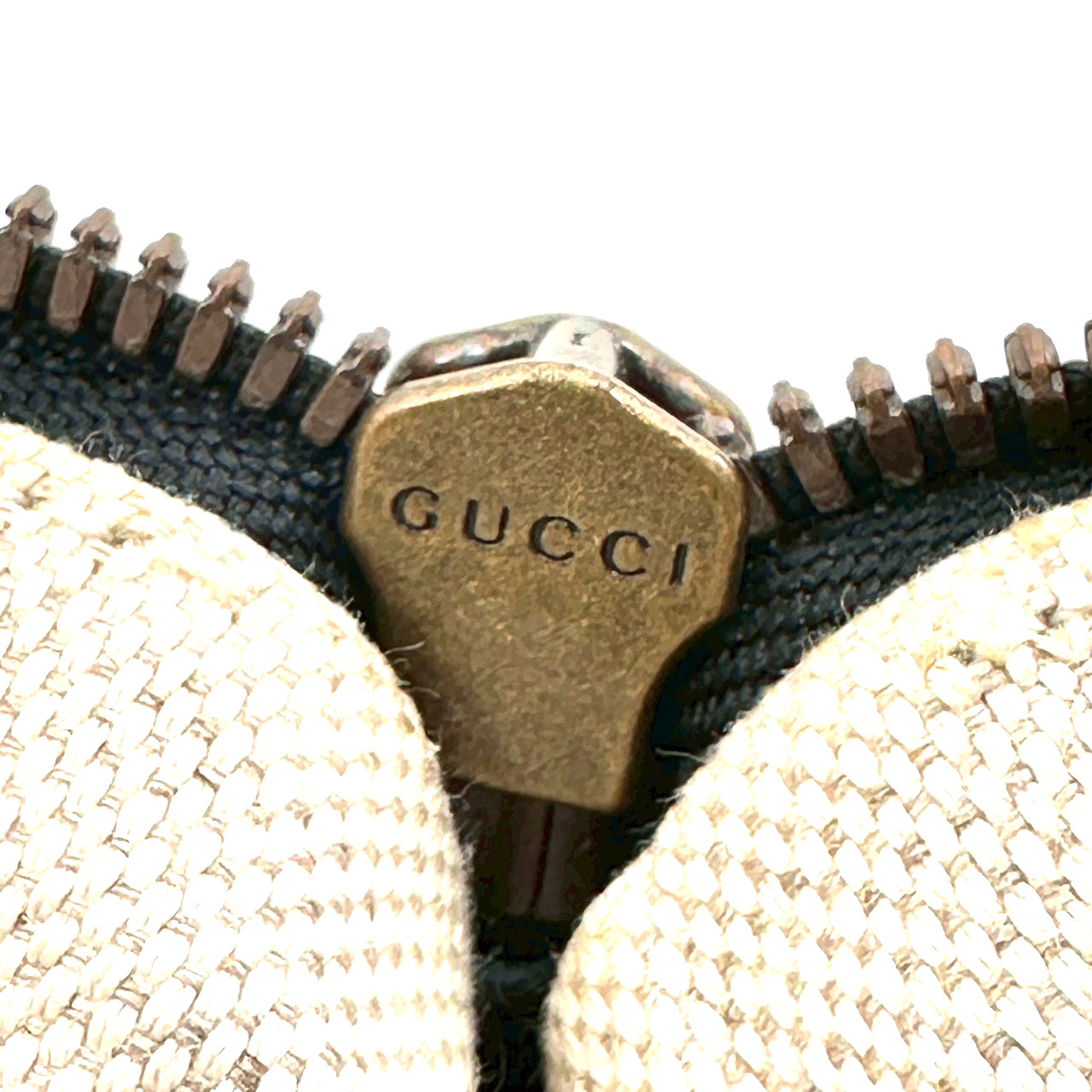 Gucci Logo Print Clutch Bag Second Bag Sherry Line Leather Black Authentic