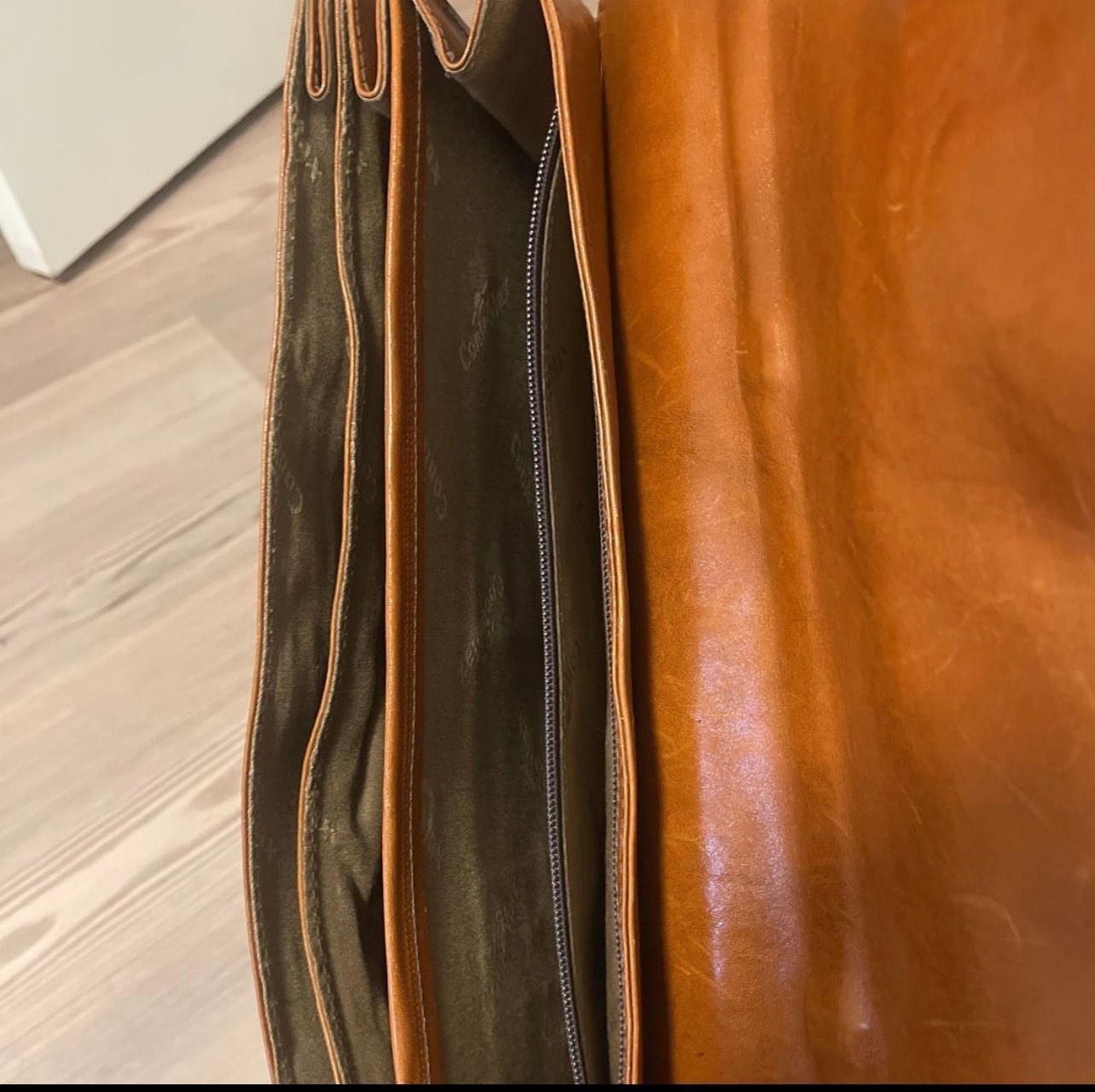 Conte Max Vintage Italian Leather Briefcase Satchel Bag