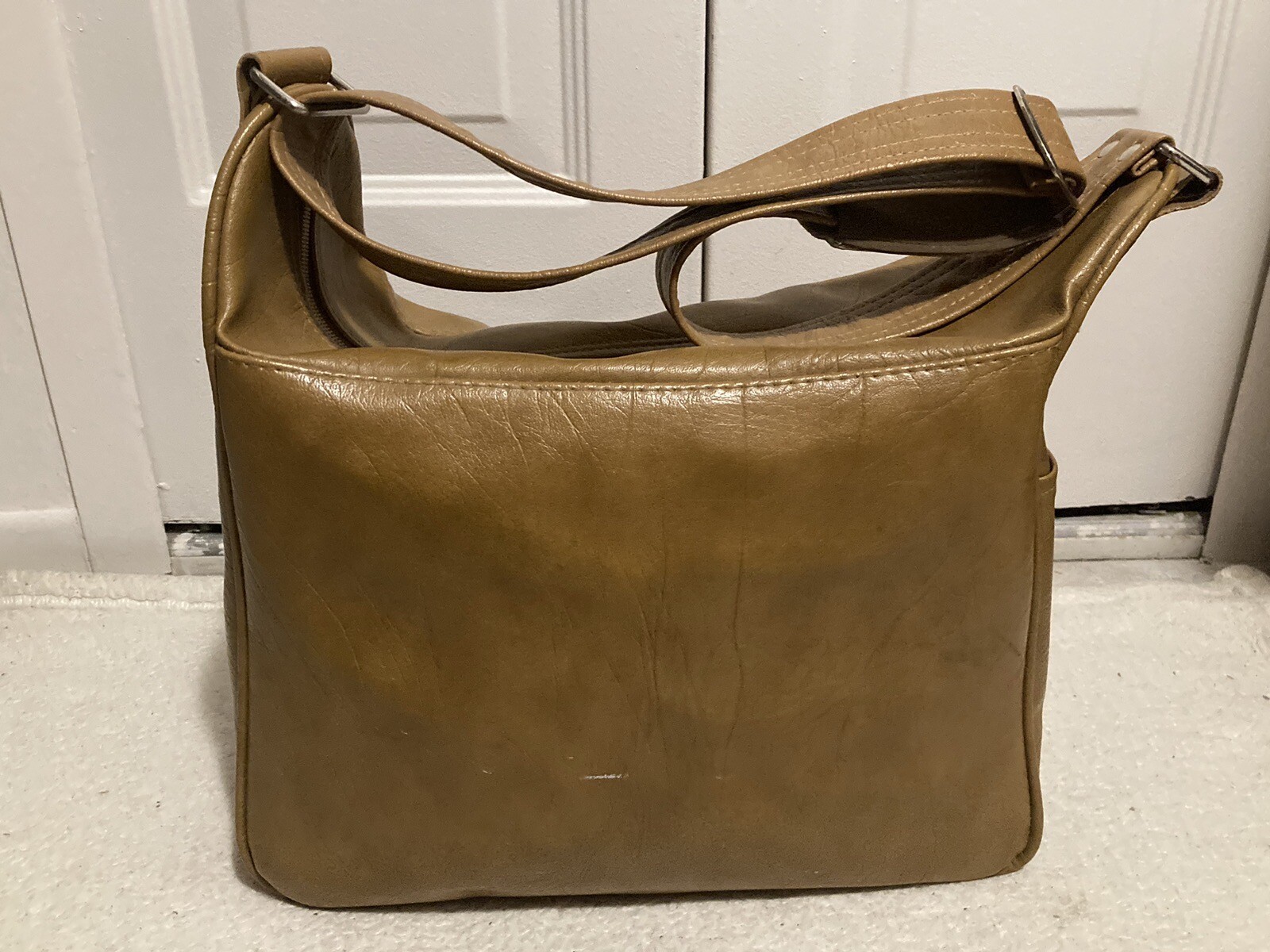 Vintage Samsonite Silhouette Brown Leather Carry-On Travel Shoulder Bag Satchel