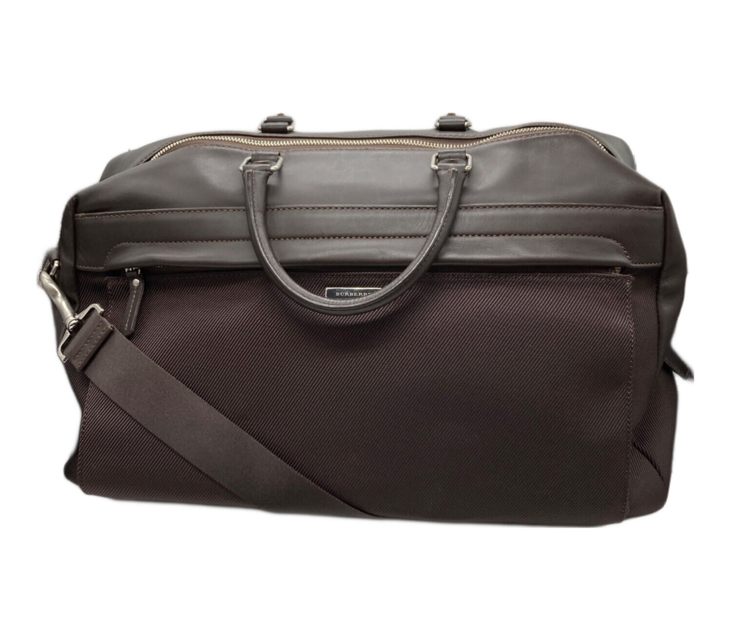 BURBERRY 2-Way Boston bag Brown Nylon Leather Men Duffle bag