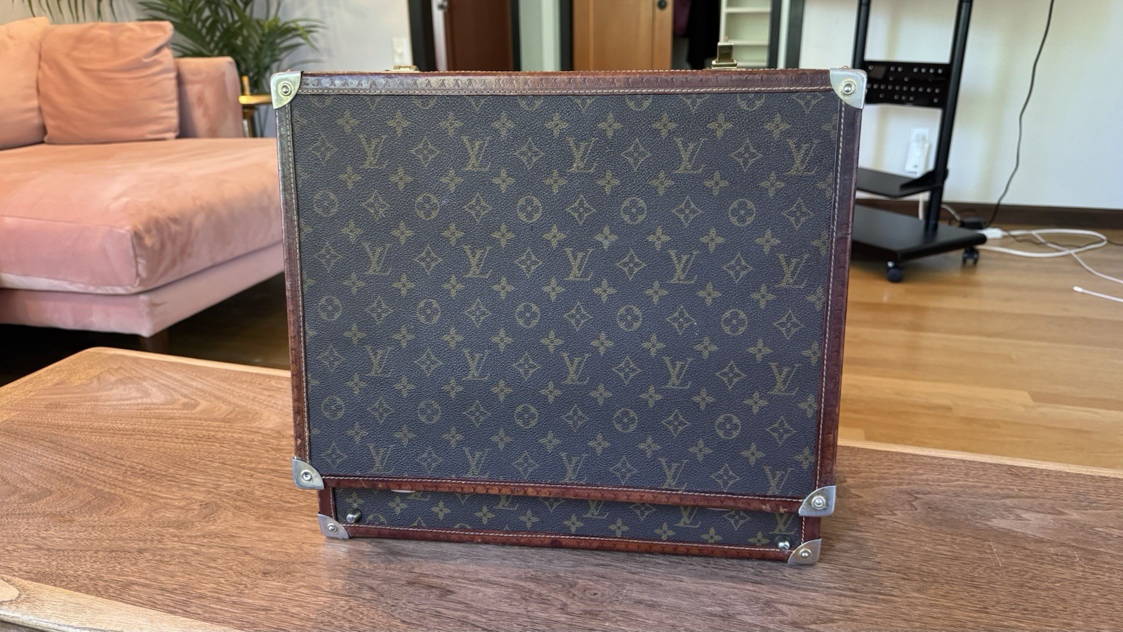 VTG Italian Leather Attache Briefcase 70s/80s Style /Cagiva Brass Lock Hardware