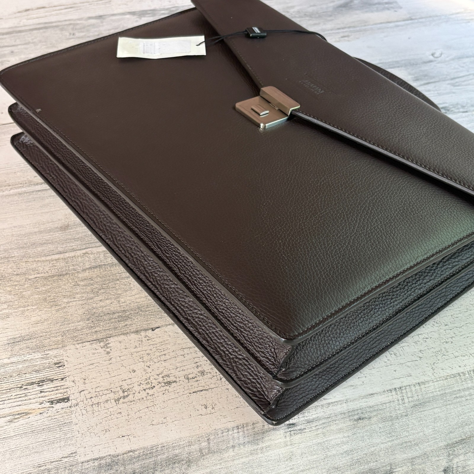Armani Collezioni Leather Briefcase Bag Attache