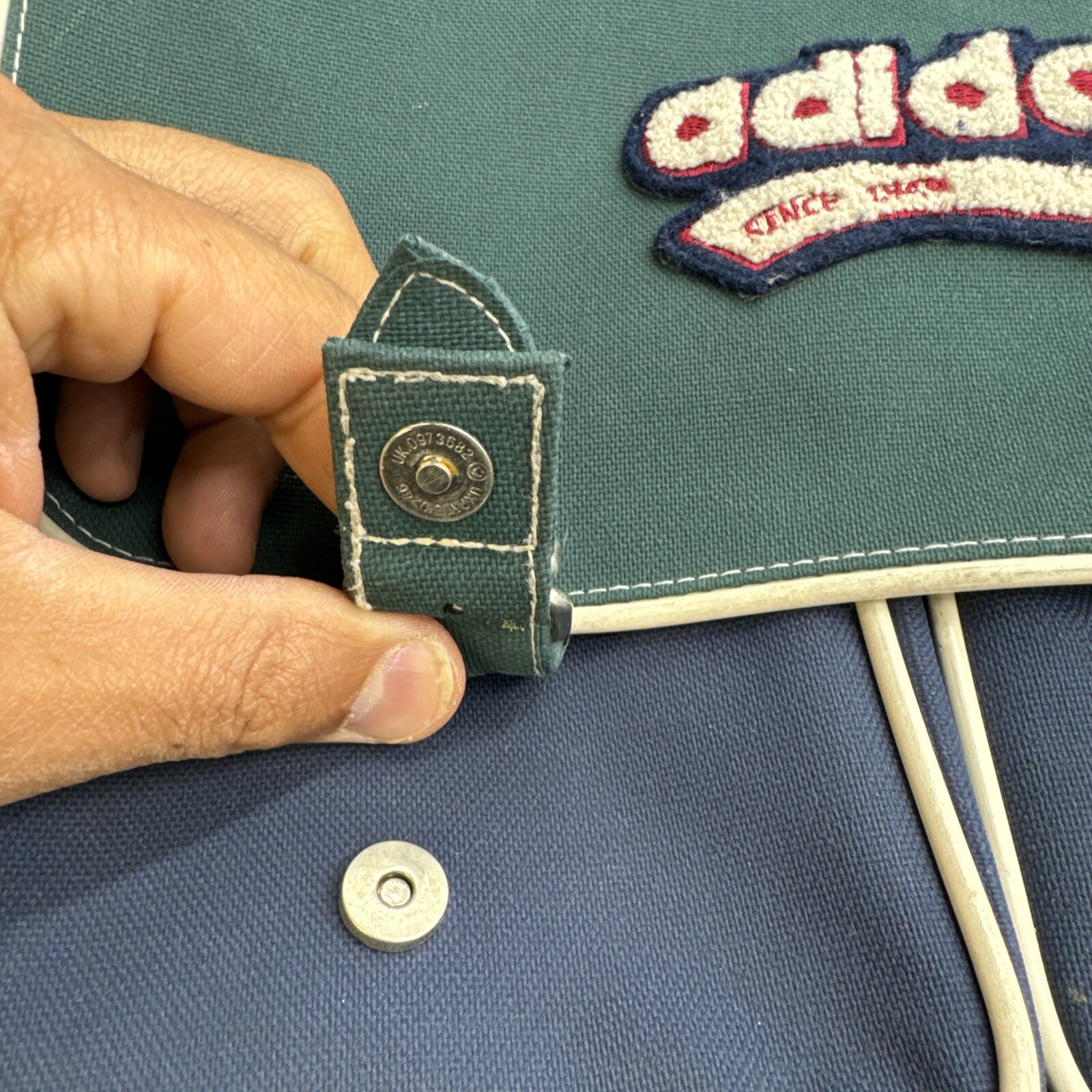 Adidas Messenger Bag Airliner Shoulder Retro PVC Vintage Blue Green Laptop