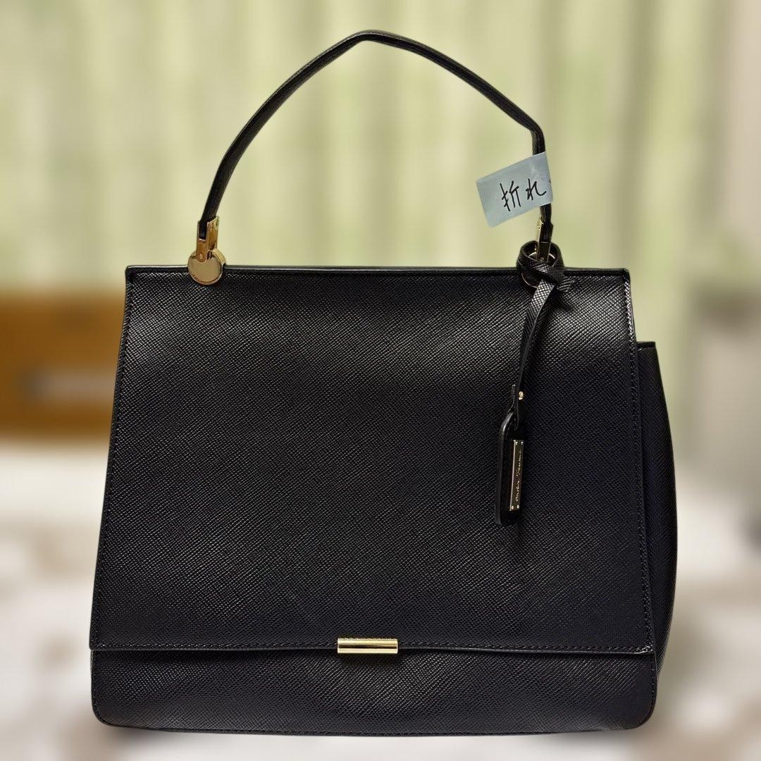 [New] Catty Ferrari Formal Business Bag Black Large Capacity