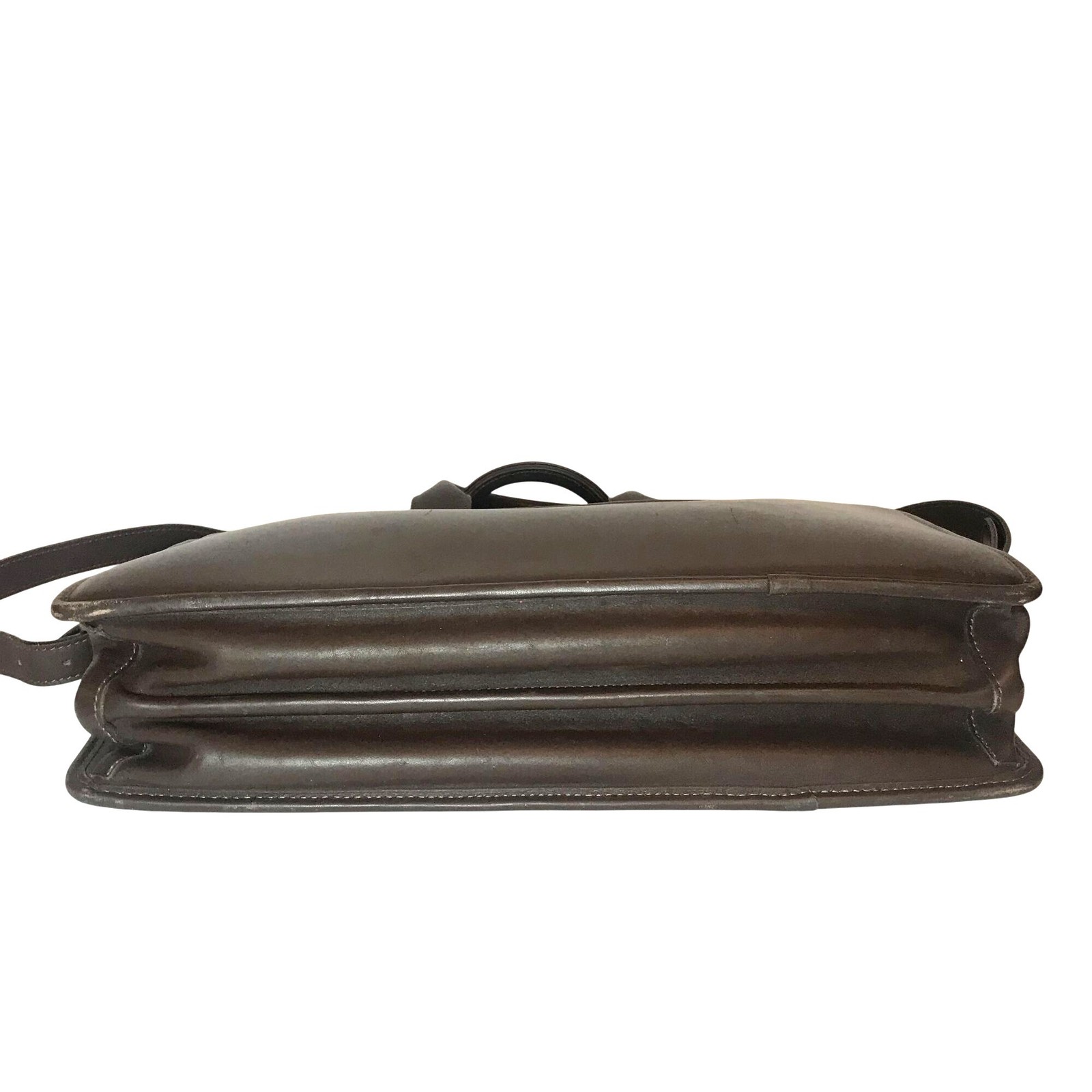 JACK GEORGES Executive Brown Leather Briefcase Messenger Bag Zip Top 16″ USA
