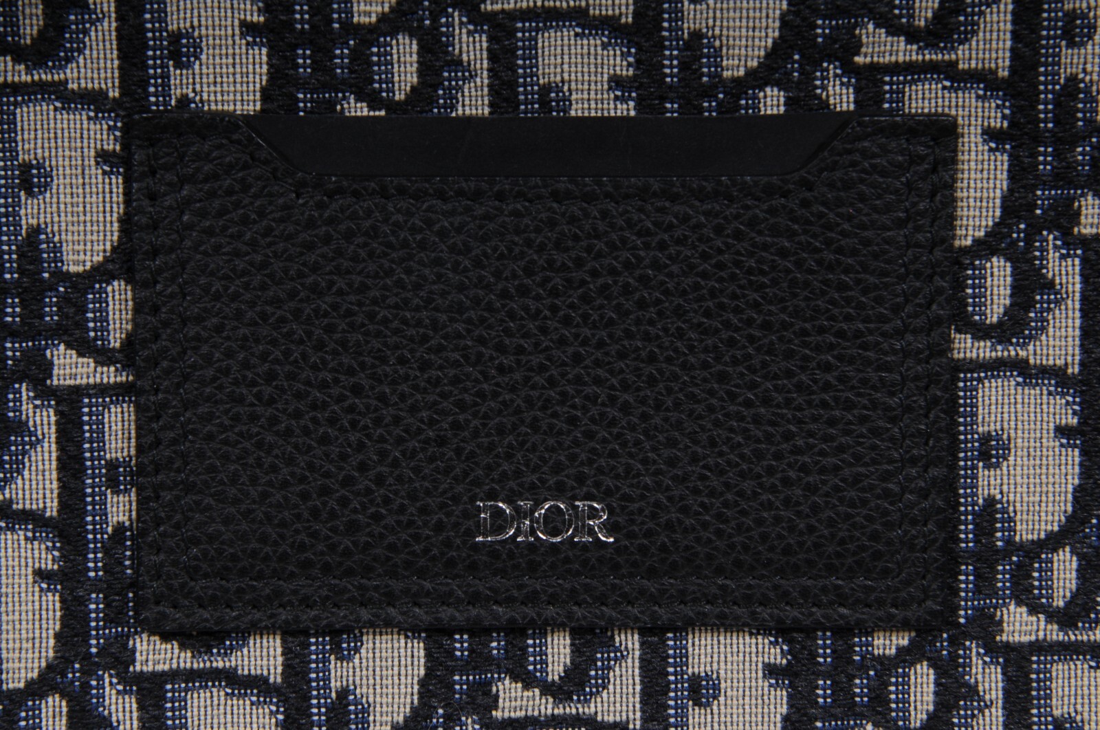 Dior Oblique Logo Wrist Pouch Travel Folder File Black Blue Ipad Document