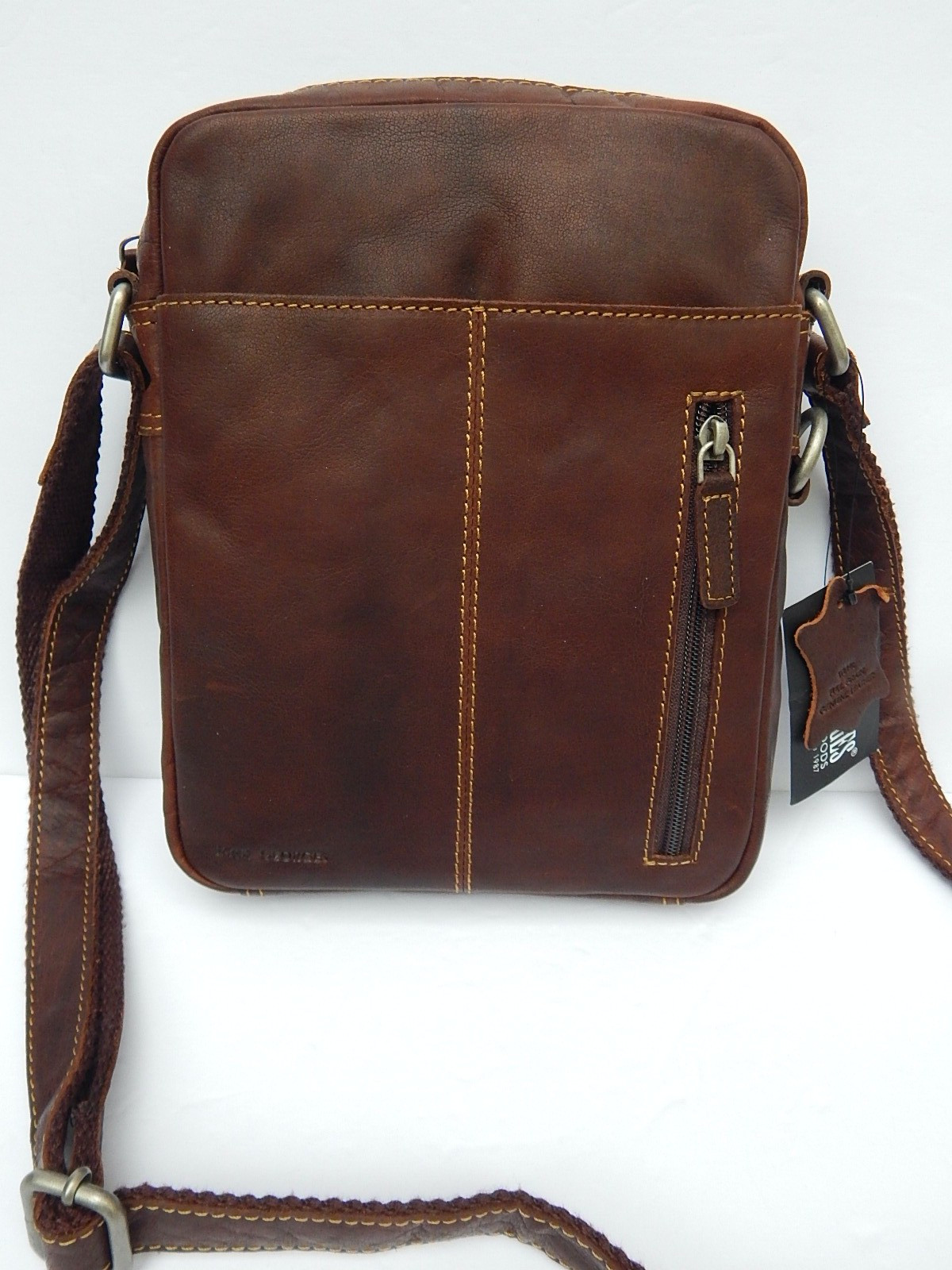 JACK GEORGES FINE LEATHER GOODS VOYAGER SLIM ZIPRED CROSSBODY 7213 AUTHENTIC NEW
