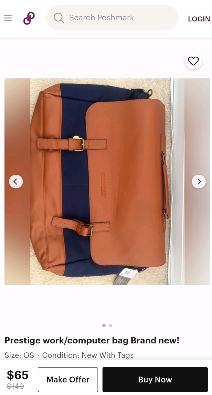 Prestige Brown & Blue Messenger Bag for Men Faux Leather Canvas Shoulder Strap