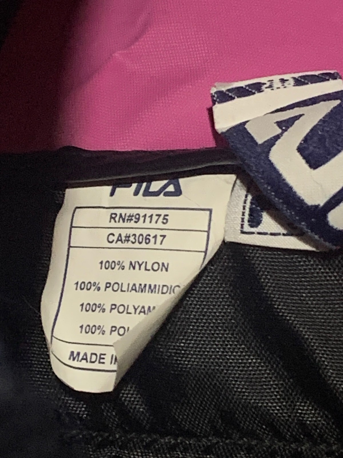 FILA BAG DRAW STRING CINCH BACK PACK CLASSIC VINTAGE VERY RARE PURPLE DARK BLUE