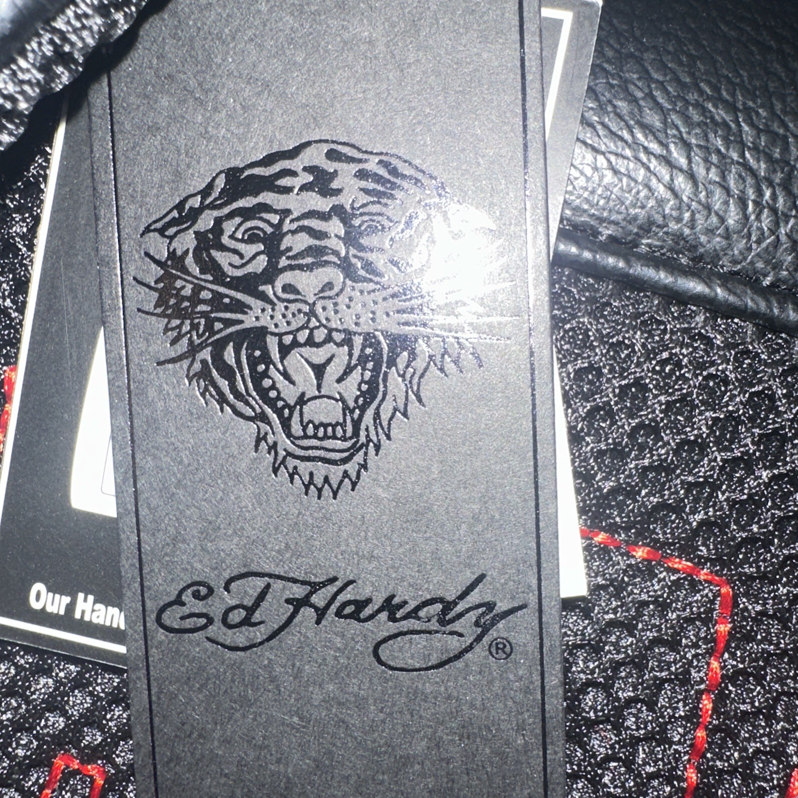 Ed Hardy Backpack Black Check Patches Backpack New