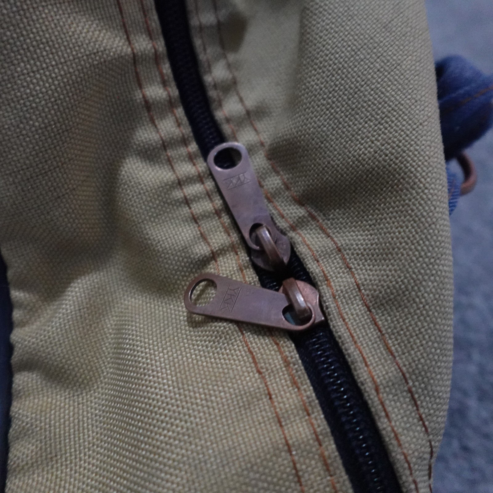 Vintage Levis Bag Orange Tab Tan Blue Denim Canvas Gym Carry Duffle 1970s Rare