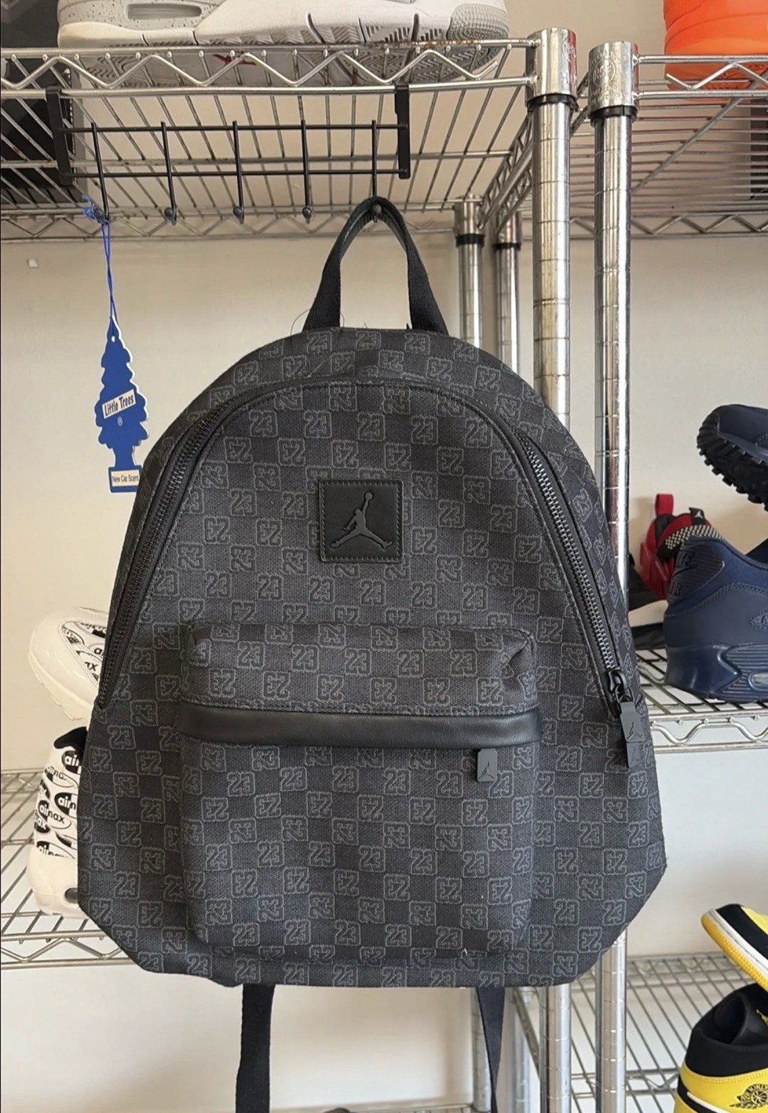 Nike Air Jordan Monogram Logo Jacquard Backpack 20L Luxury Travel Black NEW