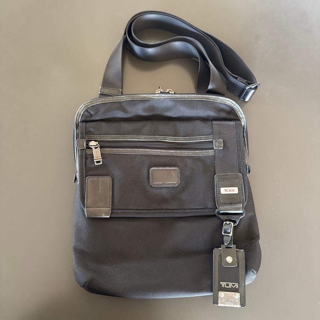 Tumi Alpha Bravo Crossbody Bag Black with Charm, 3 Inner & 4 Outer Pockets