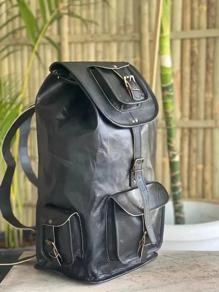 20″ Goat Wield Leather Gym Black