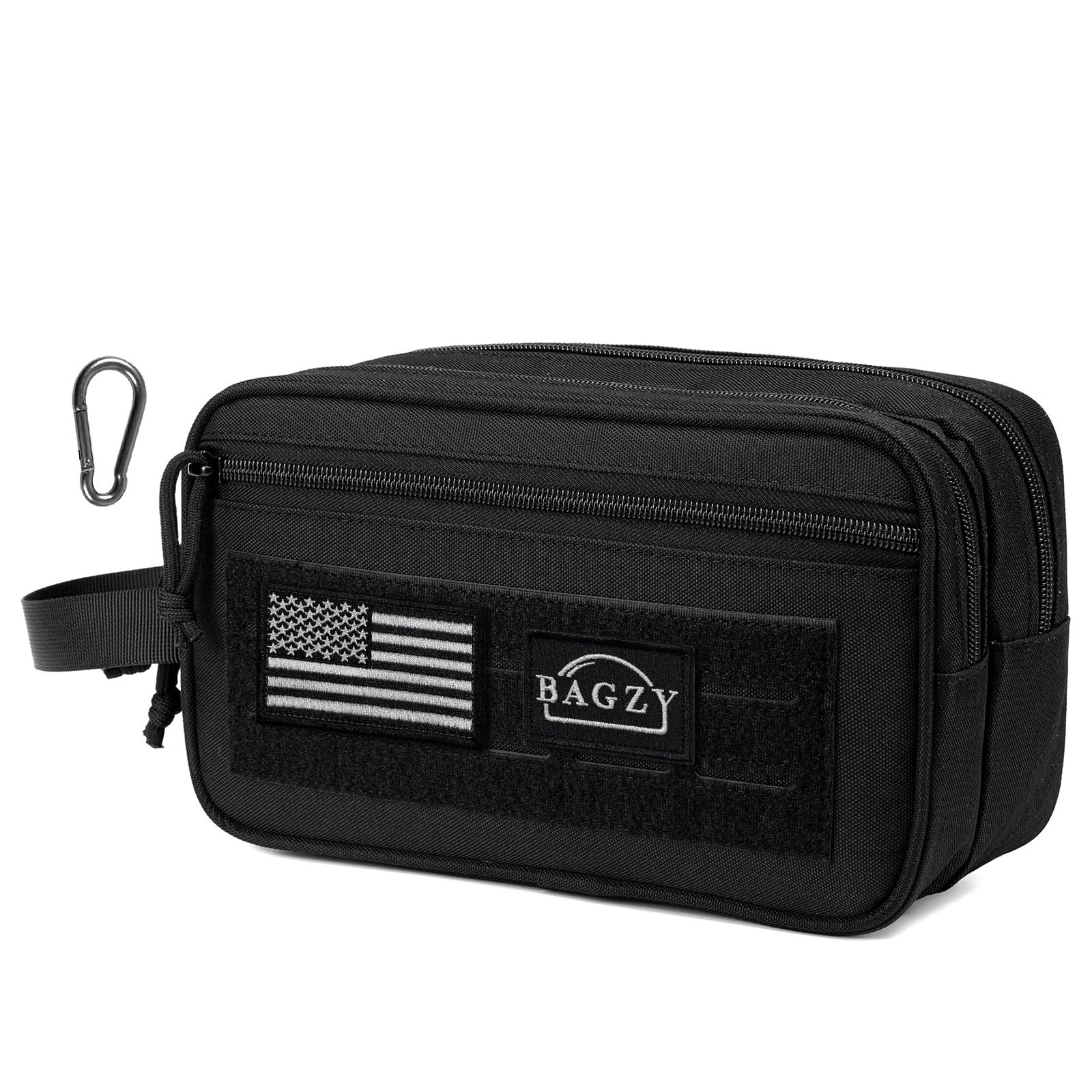 BAGZY Tactical Toiletry Bag for Men, Hygiene 10.6 x 6.3 x 4.3 inches, Black