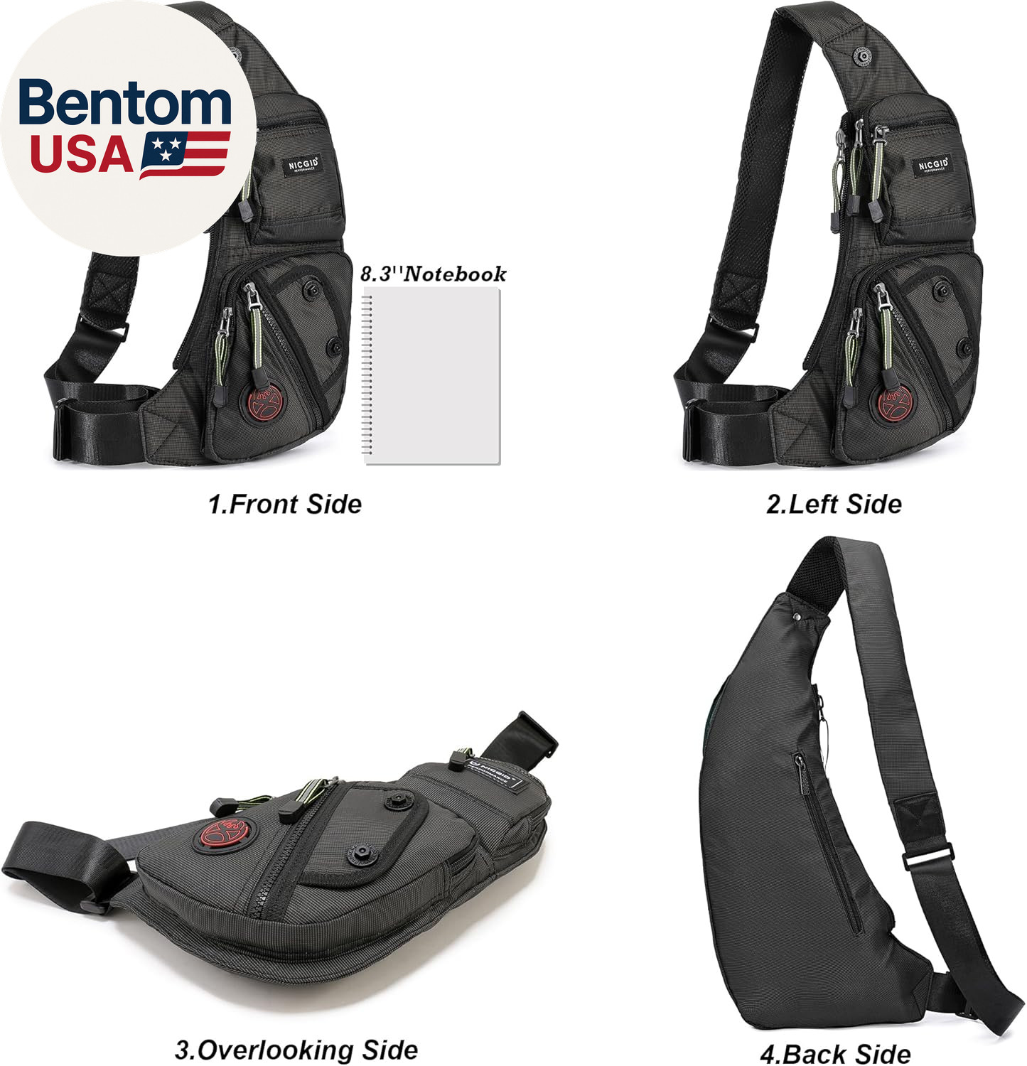 Sling Bag Chest Shoulder Backpack Crossbody Bags Casual Daypack for Men Women