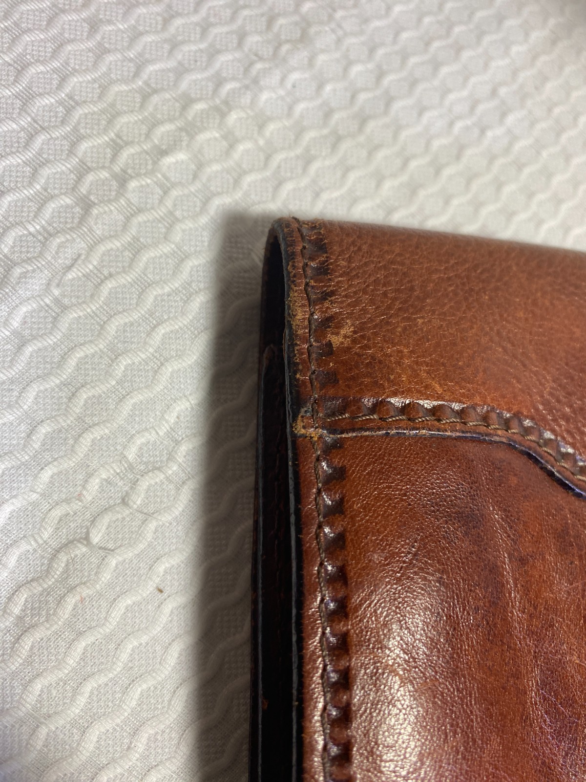 Cole Haan Brown Leather Portfolio Briefcase Document Bag Organizer Snap Closure