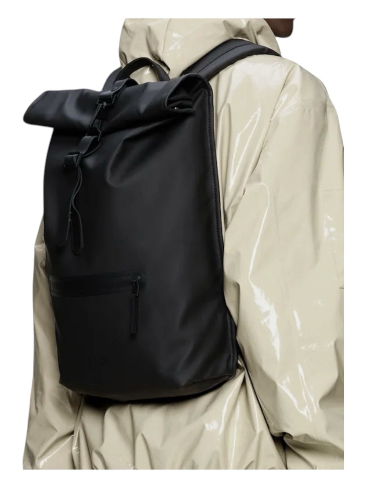 Rains Rolltop Rucksack Waterproof Backpack Bag Black New #13320 MSRP $140 Unisex