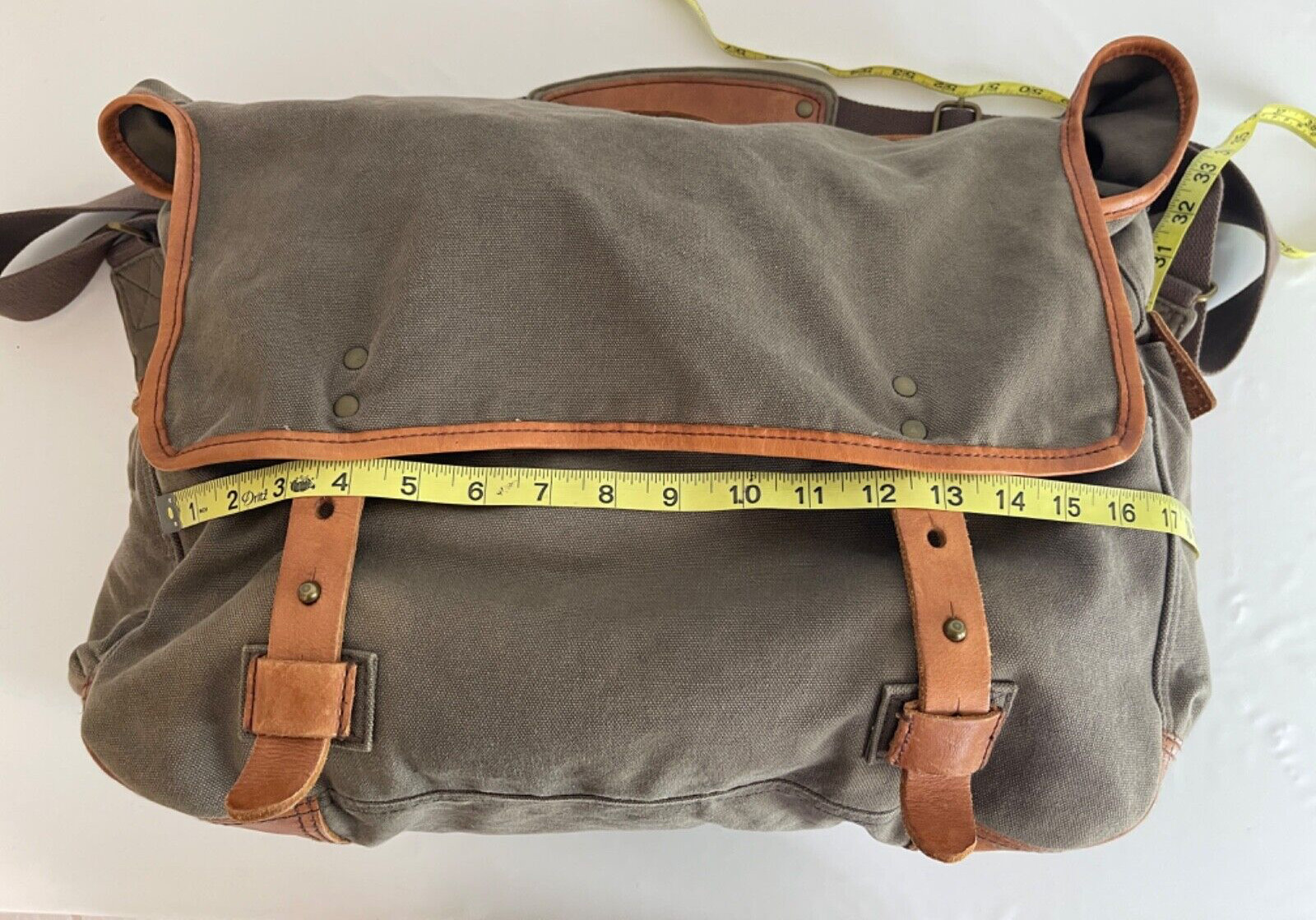 J.Crew Cotton/Leather Duffle bag Olive.