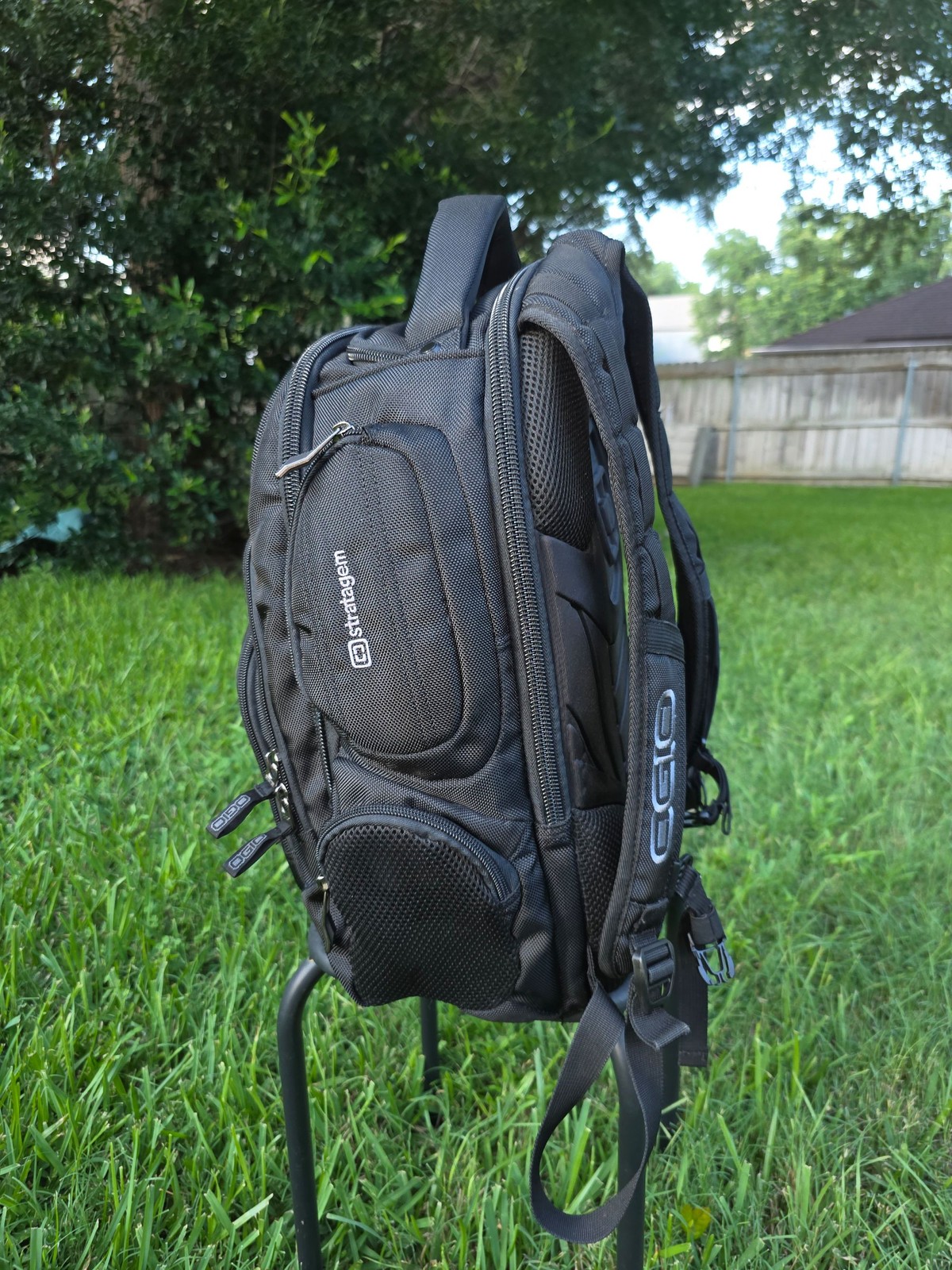 OGIO Mercur Laptop Backpack Black Travel Work Bag Audio Pocket Logo