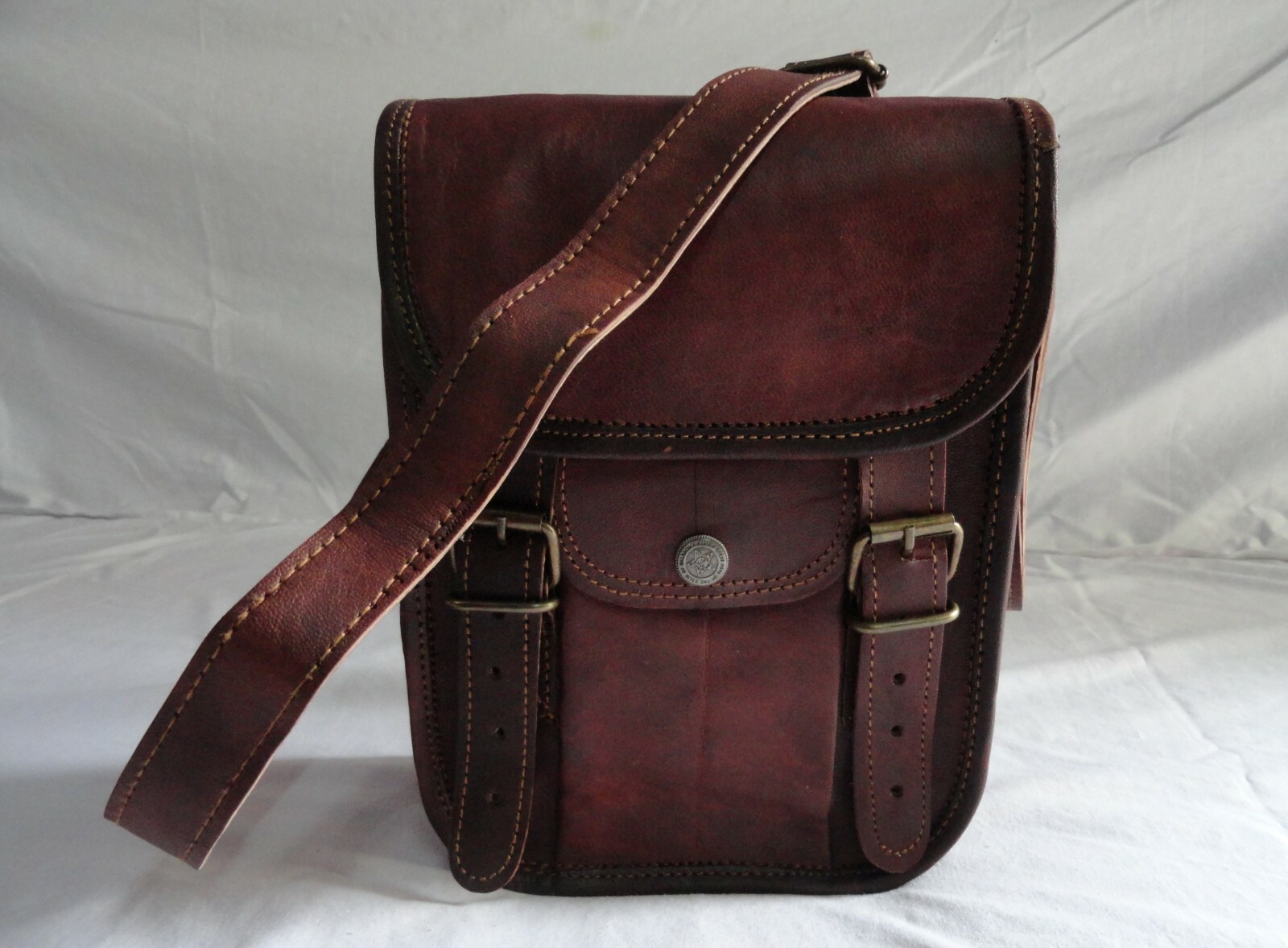 9 In Vintage Leather Crossbody Sling Bag Purse Wallet Handbag Satchel Messenger