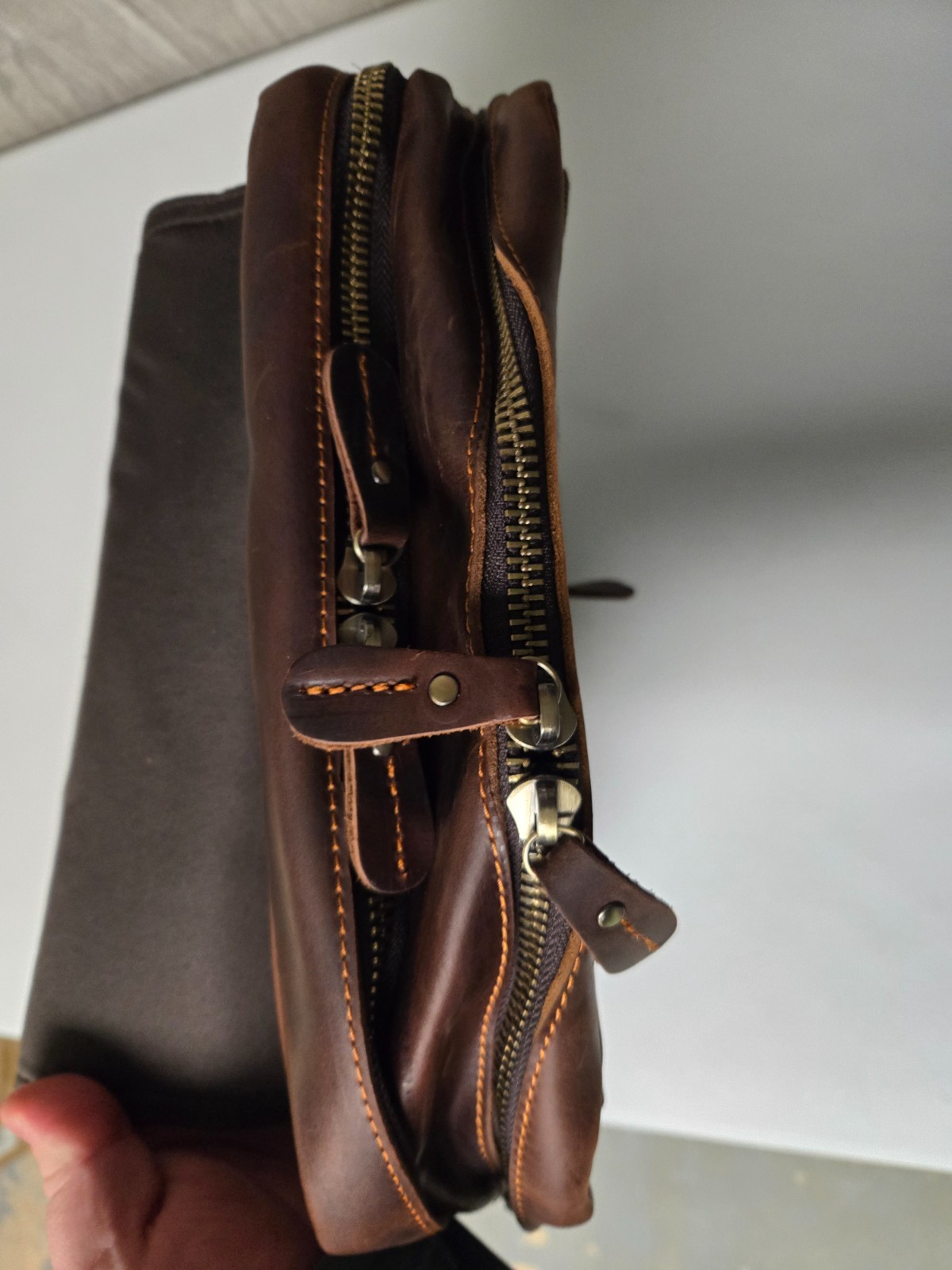 Classic Handmade Full Grain Leather Business Backpack Travel Laptop Rucksack