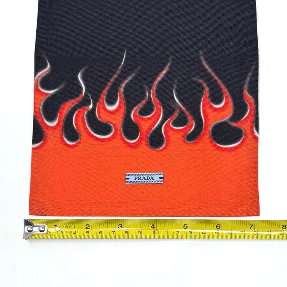 PRADA Flame Drawstring Dust Bag in Orange/Black(Size 7.5″ x 9″)