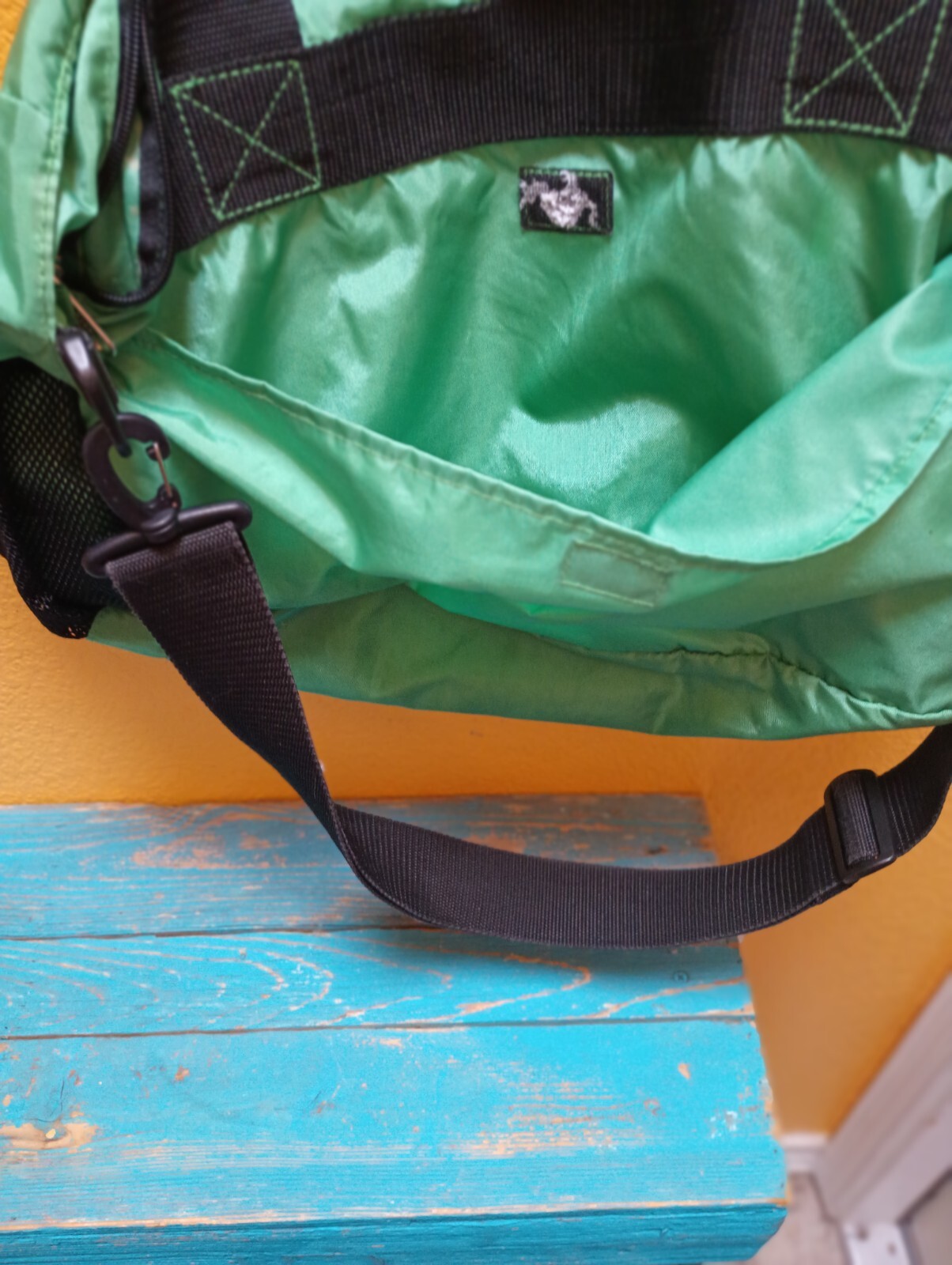 LL Bean Vintage Large Green Nylon Tote- pre-own- very good