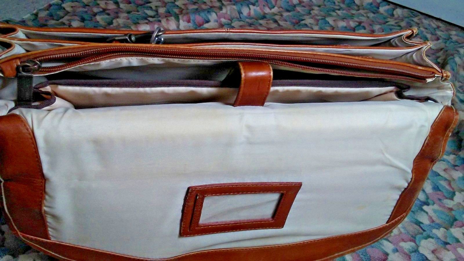 CLAIRE CHASE LAPTOP LEATHER BRIEFCASE Business Professional Bag Brown