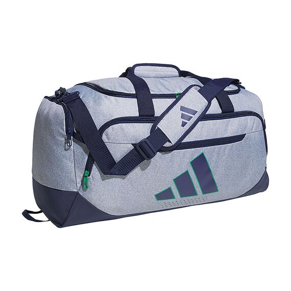 Brand New adidas Defender 5 Medium Duffel Bag Twill Grey/Dark Blue/Semi Court