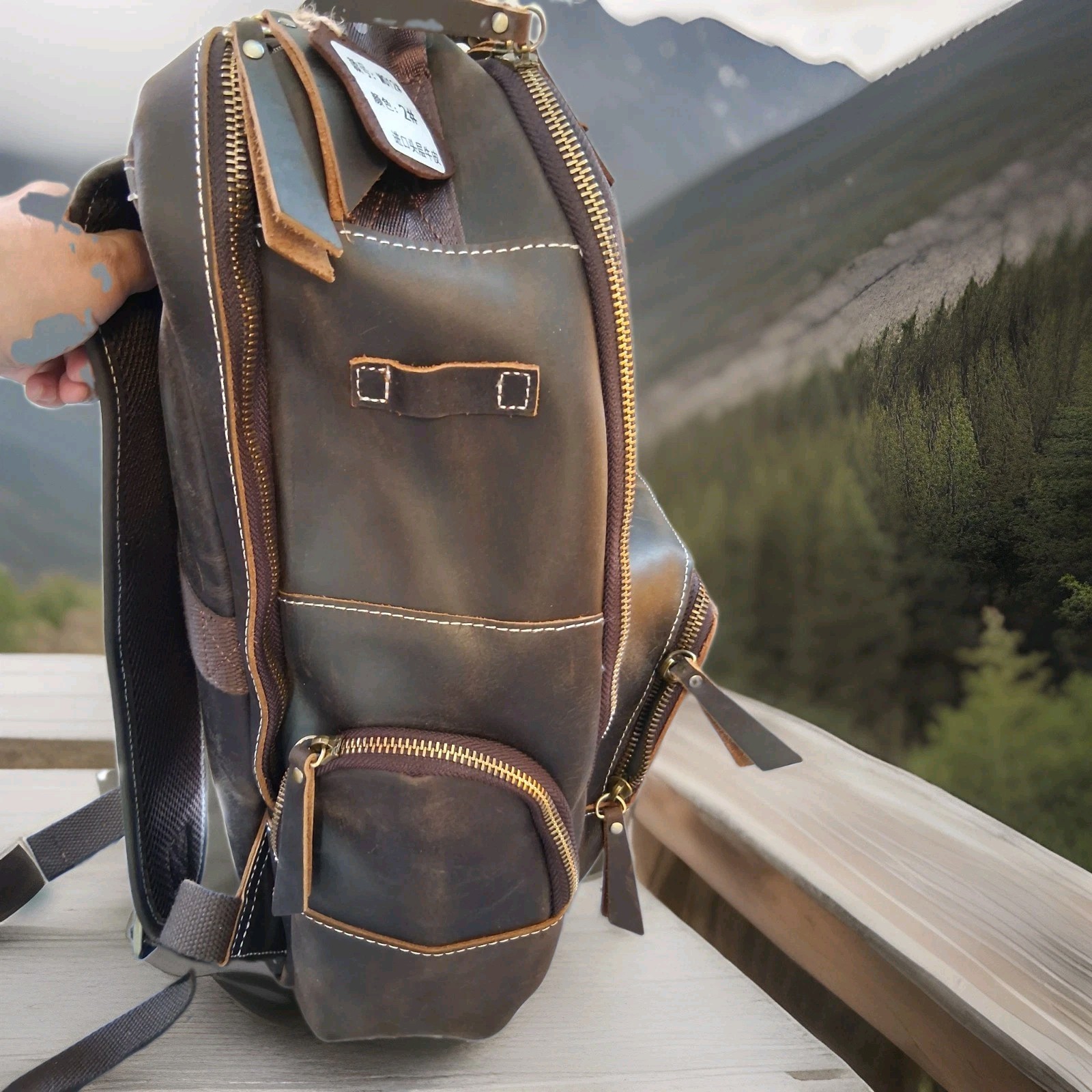 Leather Backpack Men’s Womens Unisex, Laptop, Travel, New With Tags