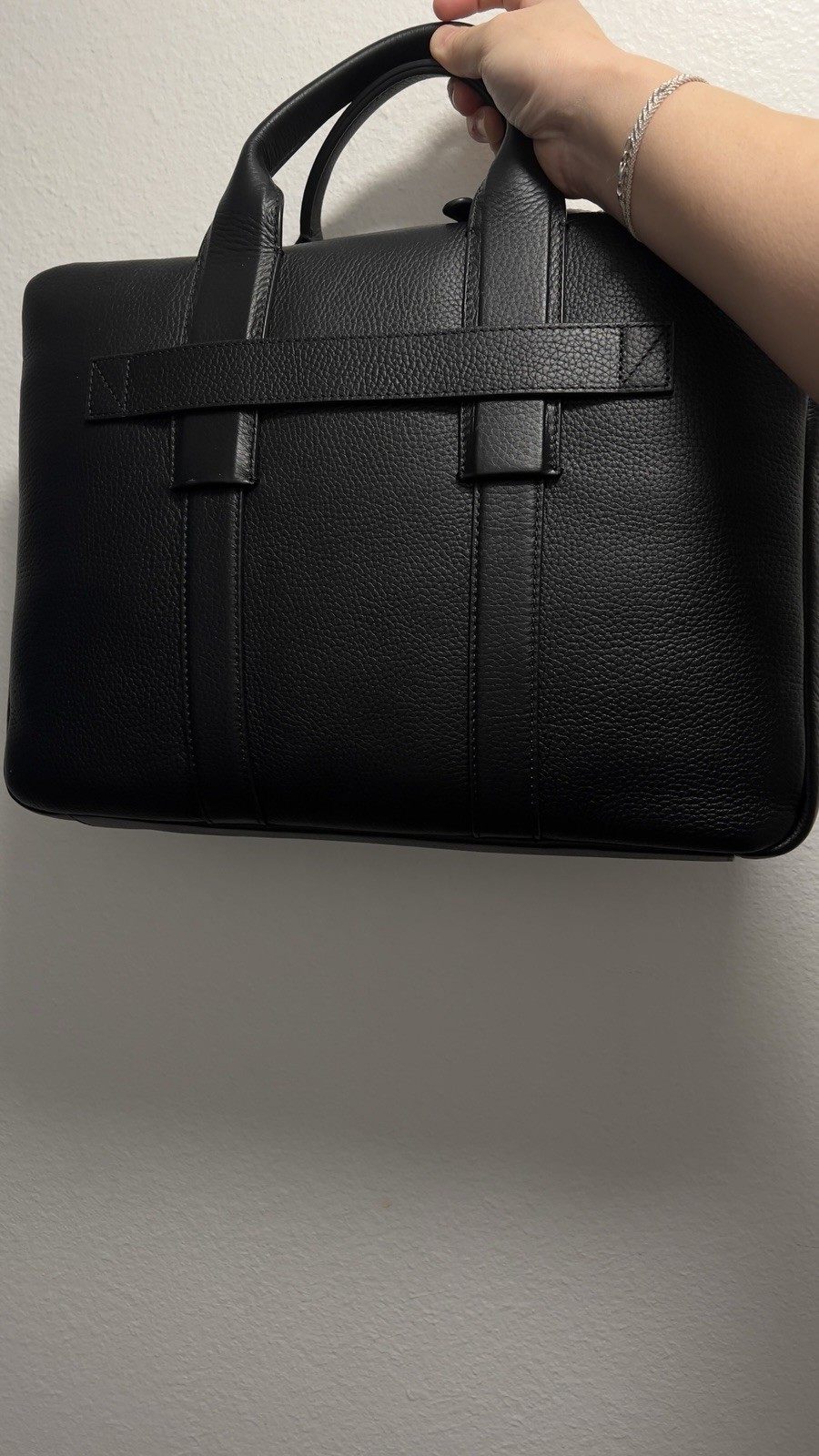 ecco city laptop bag blk leather org 250$