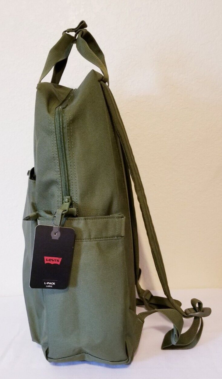 NWT LEVI’S Unisex BACKPACK L-PACK LARGE MILITARY GREEN POLYESTER 25 L Capacity