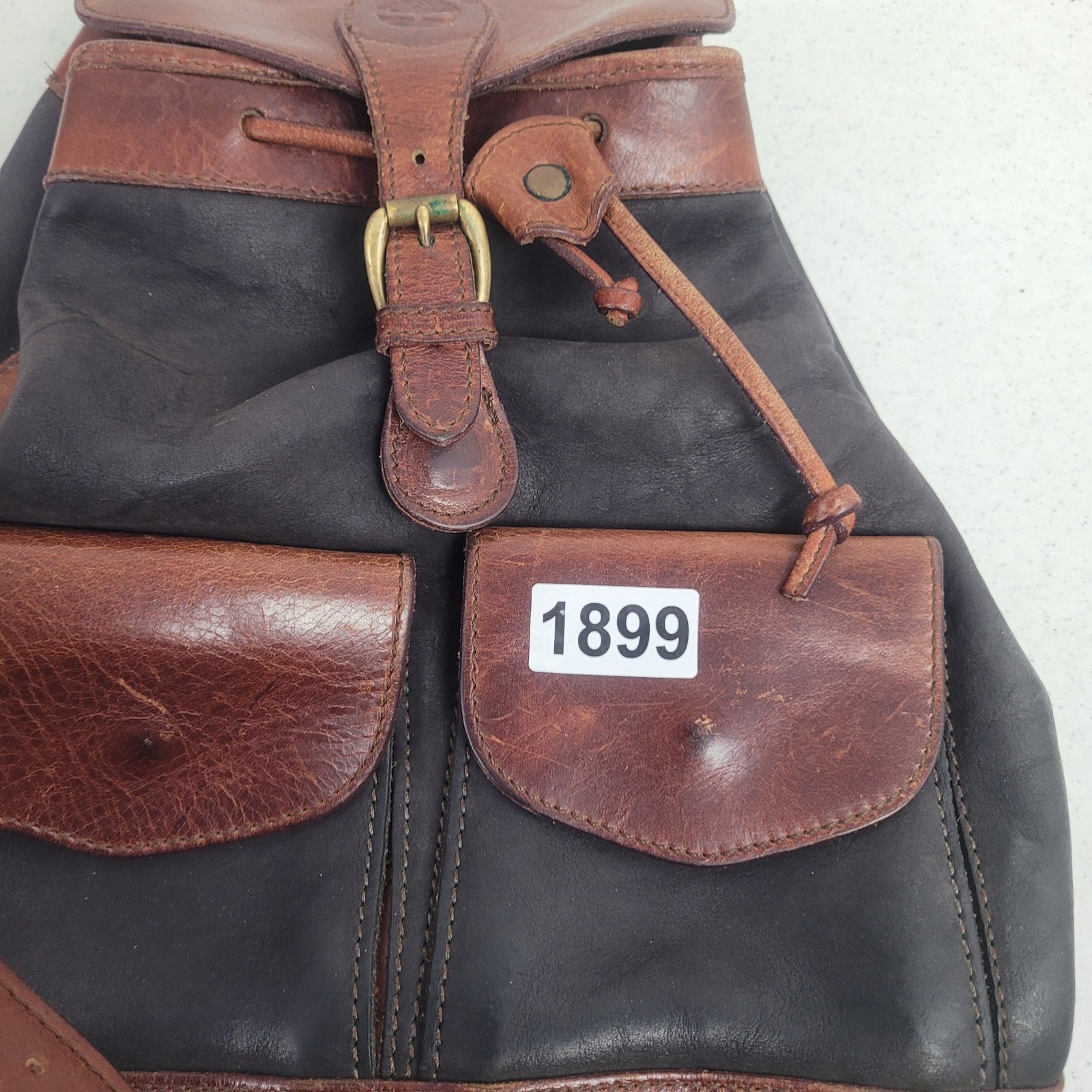 Vintage Timberland Nubuck Leather Backpack Two Tone Rucksack Made in USA