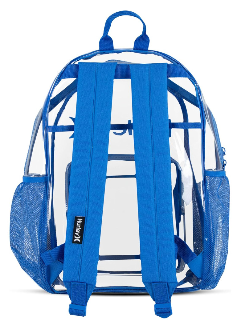 Hurley Clear Backpack Blue/Santiago Transparent School Bag Stadium Approved NWT