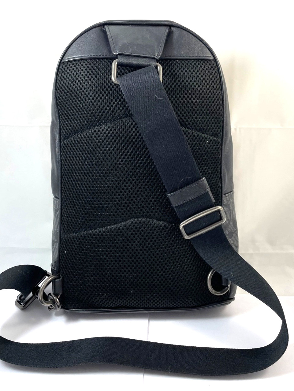 Coach West Pack Varsity Stripe Sling Signature Canvas Leather Carry Bag Reg $350