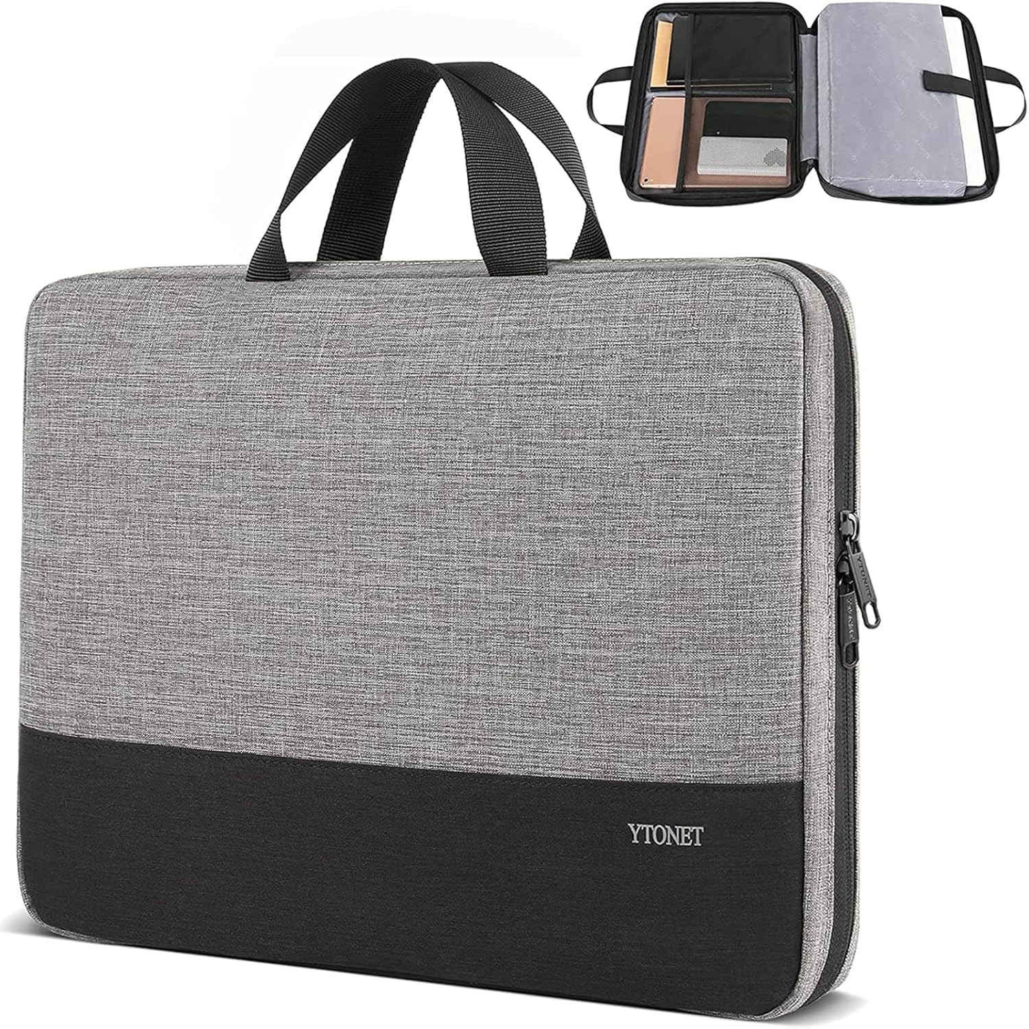 Ytonet Laptop Case, 15.6 inch TSA Sleeve Computer Bag 15-15.6 in, Grey