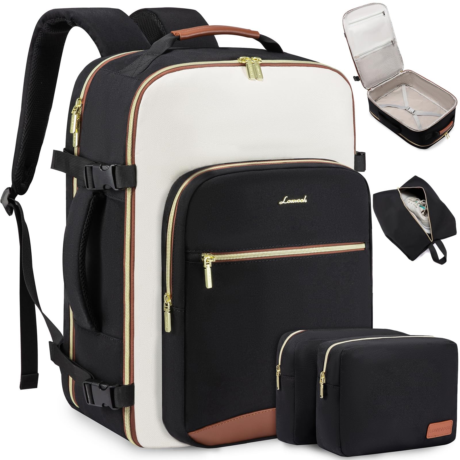 50l Large Travel Backpack For Women & Men Carry On Backpack Airline Approved Wat